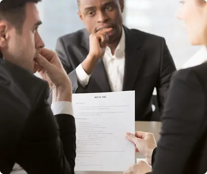 Recruiting team looking at a candidate CV